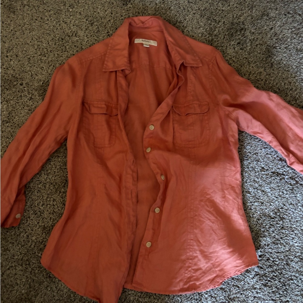 Merona Women's Coral Button Down Shirt